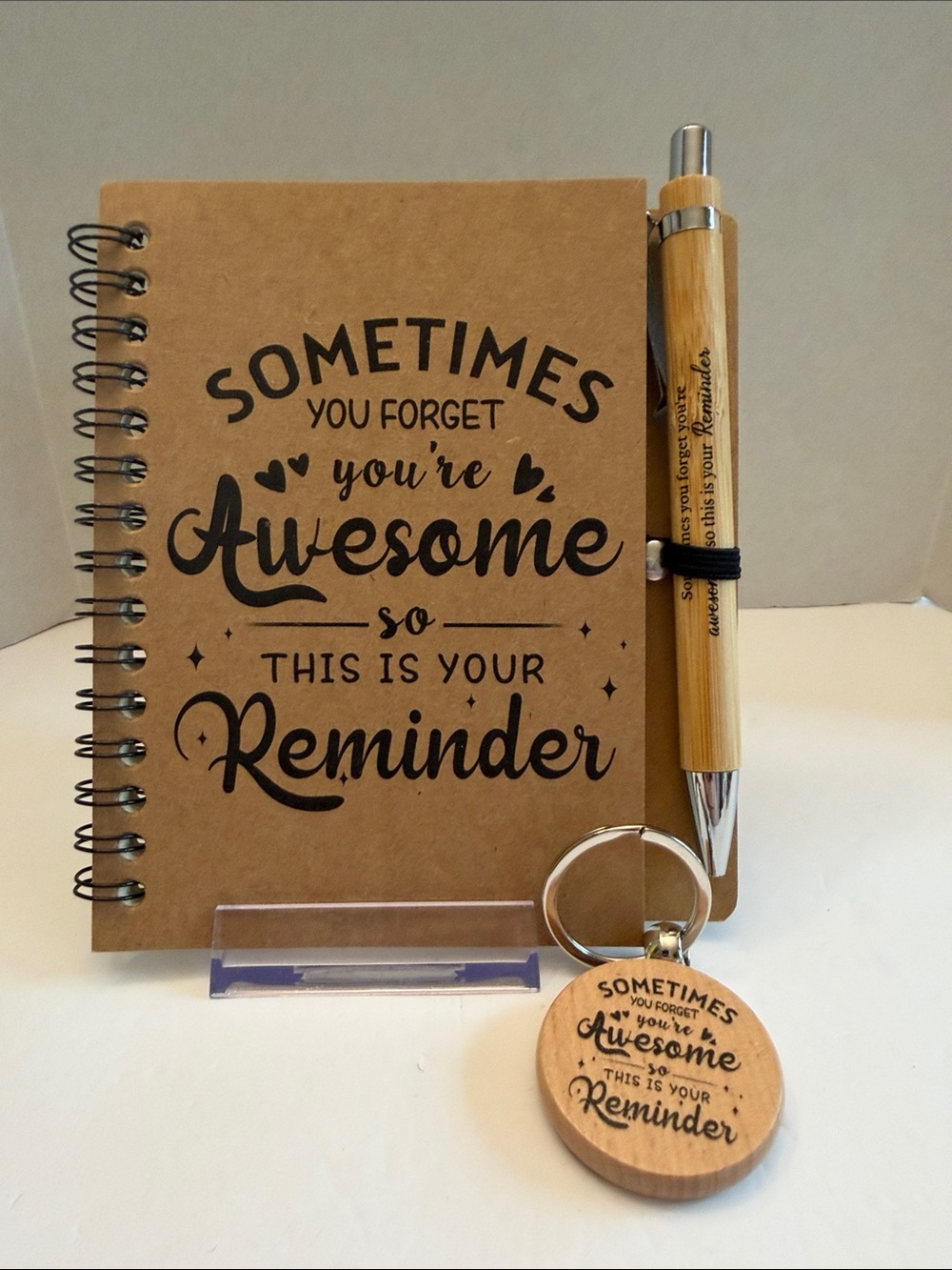 Spiral Notebook Set with Pen & Keychain